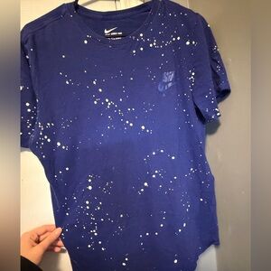 Nike Blue and White Splatter Short Sleeve Tee